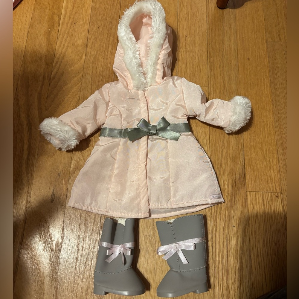 SOLD….American Girl pretty belted coat and boot set